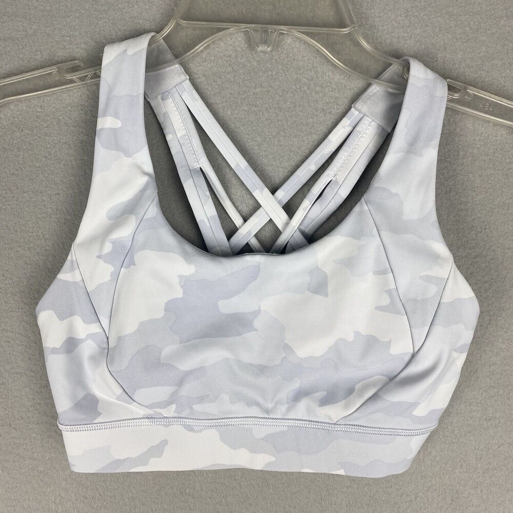 Lululemon Energy Bra Size 4 Space Dye Camo White Silver Spoon